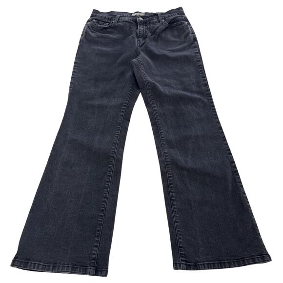 Levis 512 Jeans Womens 14 Medium Black Denim Perfectly Slimming Bootcut Stretch - Picture 1 of 8